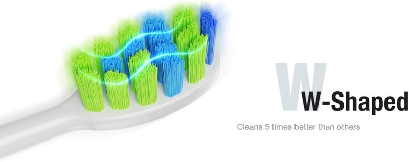 7AM2M Ultrasonic Electric Toothbrush with 6 Brush Heads for Adults&Kids, One Charge for 120 Days, USB-C Charge, 5 Modes, 40000VPM Powered Toothbrush, 2 Minutes Built in Smart Timer (Light Blue) - Image 3